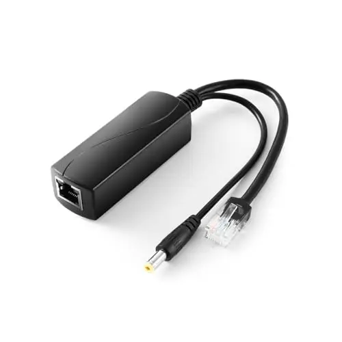 REVODATA Gigabit PoE Splitter 12V/2A DC 5.5 * 2.1mm Connecteur, 48V PoE vers DC 12V/2A Output, 10/100/1000Mbps Standard IEEE802.3af/at, Actif Adaptateur PoE pour Caméra IP/AP/Smart Home (PS5712TG)