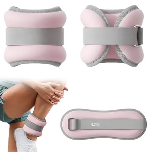 Lot de 2 manchettes lestées - Rose - Poids de cheville et pour les jambes et bras - Mouvement, course, gymnastique
