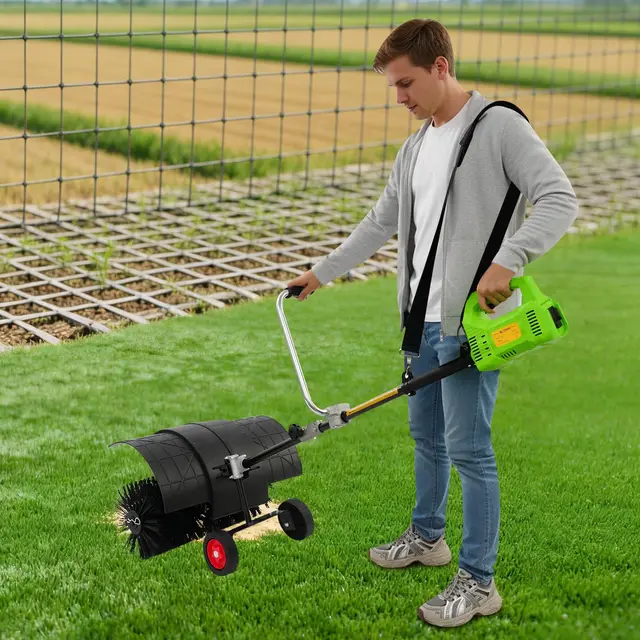 Fraise à neige électrique 2 en 1, balai à feuilles multifonction, balai électrique sans fil, 7000 à 9000 tours par minute, convient pour le nettoyage des pelouses dans la cour, les feuilles dans le
