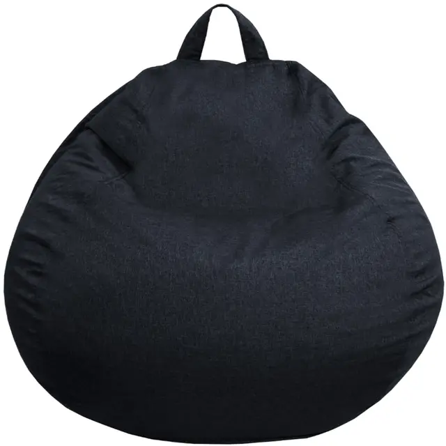 bananair - Pouf Poire Fabriqué en France - Rembourré en Mousse, Housse Lavable en Machine - Idéal pour Salon, Chambre ou Coin Cosy - Pouf Facile à Transporter, Parfait pour Enfant (80x70 cm, Noir)