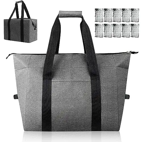 Sac Isotherme Pliable, 20l Sac à Lunch Grande Capacité Sac Repas Portable Sac-Glacière pour Plage Pique