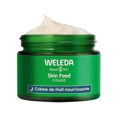 WELEDA Skin Food Crème de Nuit Nourrissante – Peaux Sèches, Hydratation Intense, Renforce la Barrière Cutanée, Bouquet Skin Food aux Plantes, Huile D’Inca Inchi Bio, Vegan NATRUE, 40ml