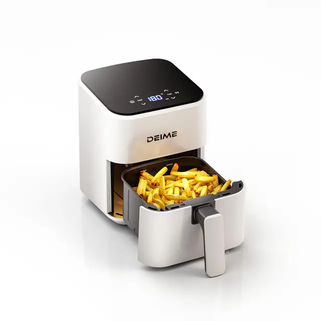 DEIME Friteuse à air 2,5 L,petite friteuse numérique compacte pour économiser de l'espace,cuire, réchauffer,rôtir pour des repas rapides et faciles,mini compacte et silencieuse,antiadhésive