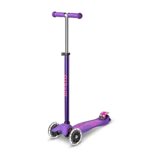 Micro | Trottinette Enfant Maxi LED Deluxe | Trottinette 3 Roues | Bandes Réfléchissantes | Roue Lumineuses | 5-12 Ans
