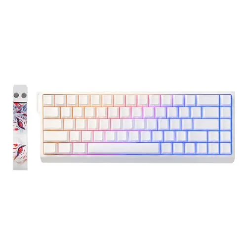 YUNZII MAD68 HE Clavier Mécanique Gaming, Clavier Filaire 60% avec Commutateurs Magnétiques à Effet Hall, Rapid Trigger 8000Hz, Hot Swap, RGB, Capuchons en PBT (White, Magnetic Switch)