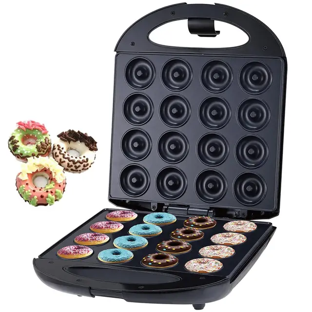 SOKANY SK-08002 1400W Machine à Mini Beignets Électrique, Appareil à Donuts pour 16 Petit Beignet, Revêtement Antiadhésif, Facile à Nettoyer,Thermostat Automatique