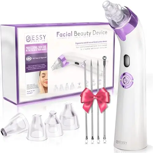 Essy Aspirateur Point Noir & Blackhead Remover, Extracteur de Appareil pour le Visage – Machine d’Aspiration Nez & Épurateur de Peau, Extracteur de Comédons & Aspirateur à Boutons (Violet)