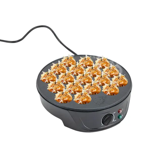 Takoyaki Machine,Gaufrier Takoyaki éLectrique 750w 18 Trous Machine à Takoyaki Mini Pieuvre Boules Maker RevêTement AntiadhéSif DiamèTre Du Trou 6cm Pancake