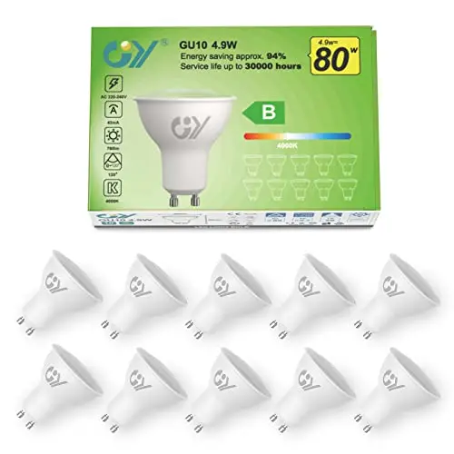 GY Ampoule LED GU10 4,9 W 790 lm Blanc Neutre 4000 K — Lot de 10