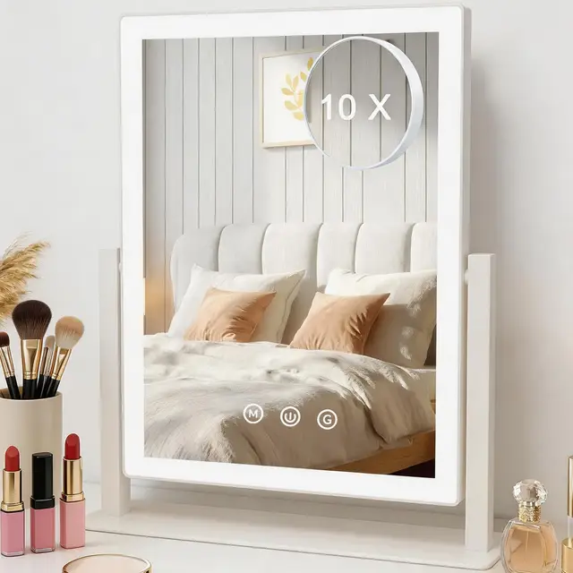 AIMAX Miroir de Maquillage Lumineux LED 27,5 x 37,5 cm