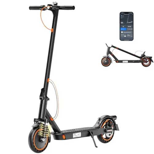 TODIMART T6 Trottinette Electrique Adulte antivol Ultra Legere, Autonomie 30km Trotinette Électrique Pliable 350W Batterie 36V 7.8Ah, pneus nid d'abeille increvables avec Suspension Scooter Electrique