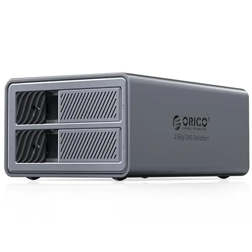 ORICO Boîtier de Disque Dur Raid 2 Baies USB 3.0 pour SSDs 2,5/3,5 Pouces HDDs Up to 44TB Support 0/1/JBOD/CLEAR Raid Modes Tray-Less Locking Expansion Backup(Aluminum Alloy)-9828RU3