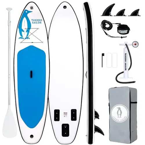 Tuxedo Sailor Paddle Gonflable Adulte, Planche de Stand Up Paddle Gonflable Sup Paddle Board Gonflable Planche à Pagaie Gonflable avec Accessoires Complets