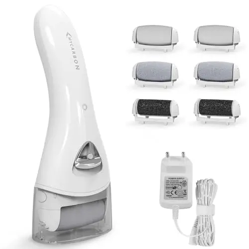 MYCARBON Rapeuse Pieds Pedicure Electrique Professionnel Rechargeable IPX6 Etanche Lime Ponceuse Callosité Corne Peau Morte Lumière LED Couvercle de Protection - BCM-1138