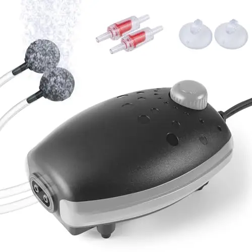 3W Pompe à Air pour Aquarium, 300L/H Bulleur Silencieux Réglable pour Aquarium, Pompe à oxygène puissante pour réservoir de Tortue de Poisson 1– 450L