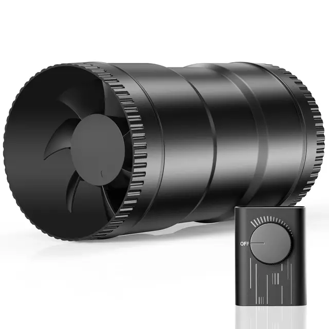 Hon&Guan 100mm Ventilateur Extracteur d'air, 6 W 221m³/h Ventilation de Cave avec Contrôleur de Vitesse Variable Extracteur d'air de Ventilation pour Garages, Tente de Culture