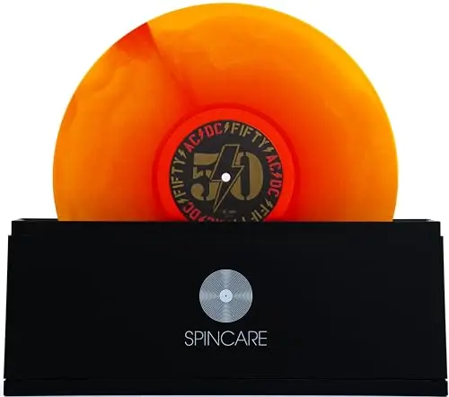 SPINCARE Machine Nettoyage Vinyle Kit Nettoyeur Disque Vinyle pour Albums LP 33 Tours 45 Tours | Inclut Liquide et Bac de Nettoyage Chiffon Microfibre – Nettoie 500 Disques LP