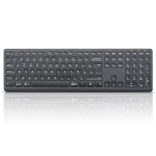 CITLLA K9300 Clavier sans Fil Bluetooth, Clavier Silencieux Multi-appareils pour Windows, Taille Normale, pavé Numérique, Touches Multimédias, Longue Batterie Durée, Compatible avec Ordinateur, PC