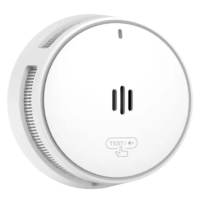 Détecteur de fumée, Pile de 10 Ans, détecteur de fumée pour la Maison, détecteur d'incendie avec Fonction silencieuse à Distance, Bouton Test/Silence, Conforme à la Norme EN14604 (1 Pack)