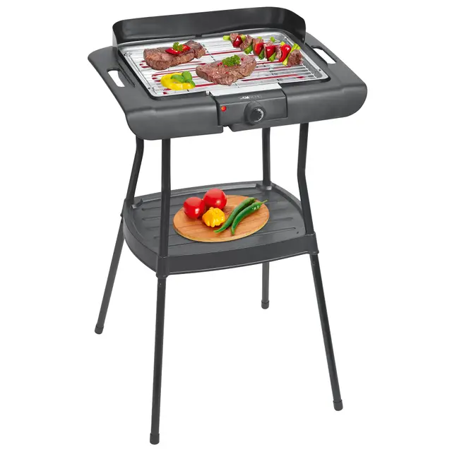 Barbecue sur pied et de table Clatronic | pour l'intérieur et l'extérieur | Barbecue électrique pour balcon | 2000 W | Barbecue de table électrique | Faible dégagement de fumée et d'odeurs | BQS 3842