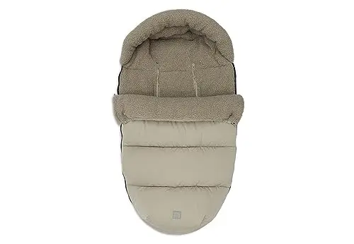 Jollein Chancelière Olive Green - Pour poussette et poussette - Pour ceinture 3 points et 5 points - Sac à pieds rembourré Teddy - Imperméable - Vert olive