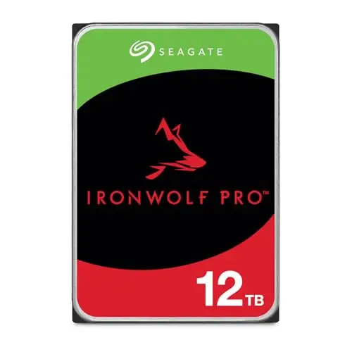 Seagate IronWolf Pro, 12 to, Disque Dur d'entreprise Interne NAS HDD – CMR, 3,5”, SATA 6 Gbits/s, 7 200 TR/Min, 256 Mo de mémoire Cache, Rescue Services (ST12000NT001)