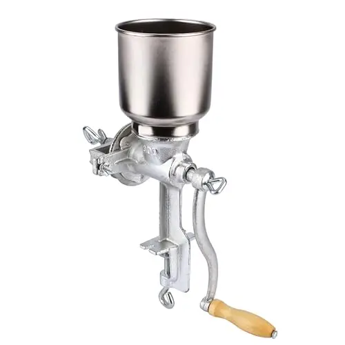 Yosoo Health Gear Wonder Junior Deluxe Moulin à Grains Manuel, Pierre de Meulage, pour Grains Secs et Huileux, avec Manivelle, Équipement de Cuisine