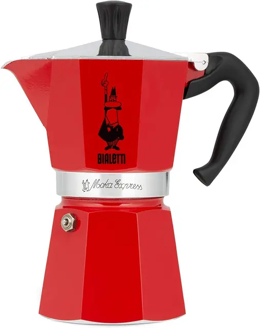 Bialetti Moka Color Cafetière Moka 3 Tasses Rouge
