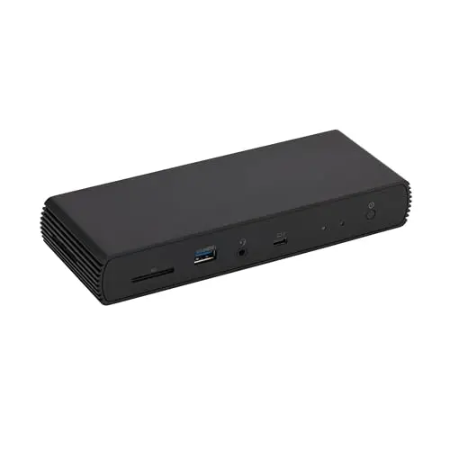 Amazon Basics Station d'accueil Thunderbolt4/USB4 Pro, 2xTBT4, 1xHDMI 2.1, 3xUSB A 3.1, RJ45, Double Affichage, Noir, 19,96 x 7,5 x 3,12 cm