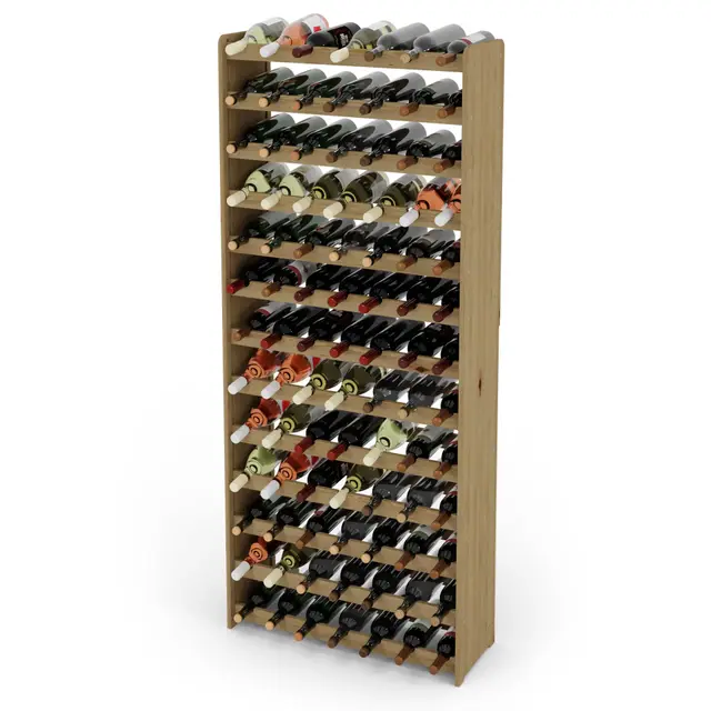Wine Rack Wooden Shelf bottle for 91 Bottles RW-3-91 by Len-Mar