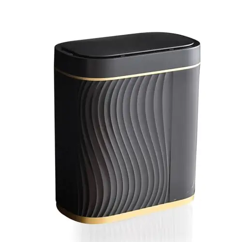 Poubelle Automatique avec Capteur 8L Noir – Poubelle Électrique avec Couvercle pour Salle de Bain, Cuisine ou WC – Poubelle Étanche et Anti Odeur, Ouverture Sans Contact