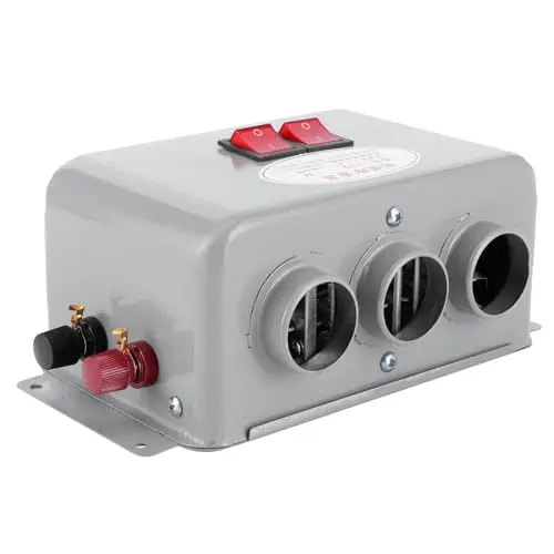 Chauffage de Voiture 12 V Chauffage de Camping-car 12 V Chauffage Portable pour Voiture Chauffage 12 V pour Fourgonnette 600 W-800 W Chauffage Rapide 3 Trous pour Réchauffement