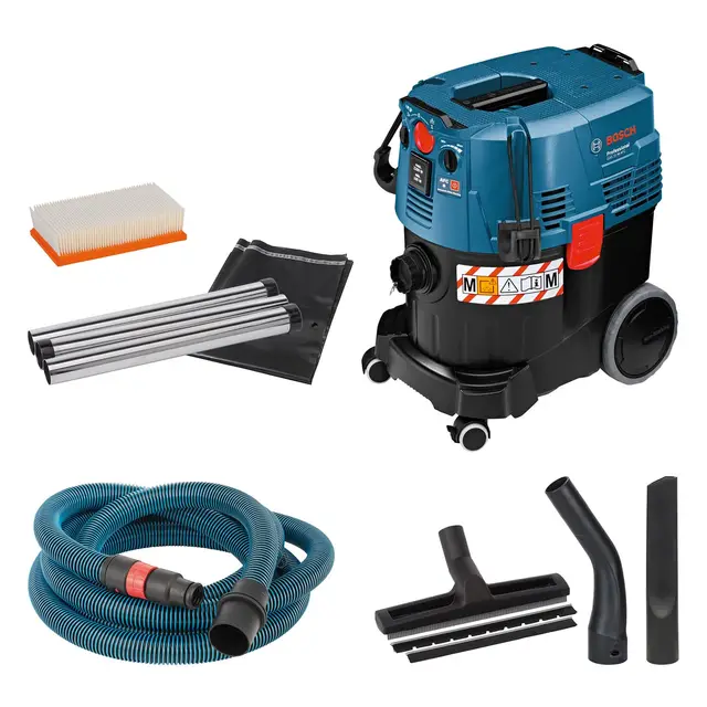 Bosch Professional aspirateur Eau et poussière Gas 35 M AFC (Puissance 1 200 W, cuve de 35 L, Flexible de 5 m)