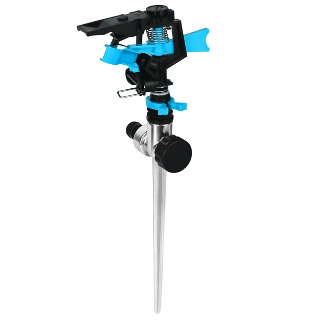 XTDMJ Arroseur de jardin à impulsion - Cercle de 3/4" - Arroseur de pelouse avec pulsation - Système d'arrosage rotatif pour jardin avec raccord rapide - Grandes surfaces