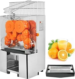 Kommerzielle Saftpresse, 110 V, Entsafter, 120 W, Orangenpresse, elektrische Orangensaftmaschine mit herausziehbarer Filterbox und 2 Auffangbehältern