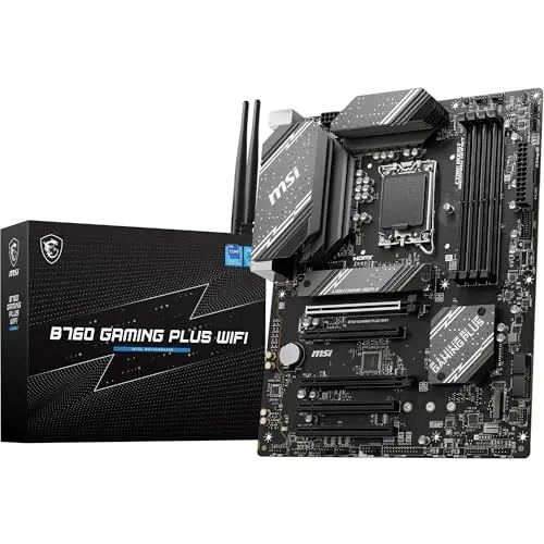 MSI B760 Gaming Plus WiFi Carte Mère, ATX - pour Processeurs Intel Core 14e, 13e & 12e Génération, LGA 1700 - DDR5 Memory Boost 6800+MHz/OC, Slots PCIe 4.0 x16, Slots M.2 Gen4, Wi-FI 6E