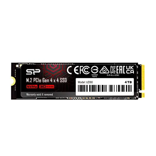 Silicon Power 4To UD90 NVMe 4.0 Gen4 PCIe M.2 SSD R/W up to 5,000/4,500 MB/s (SP04KGBP44UD9005)